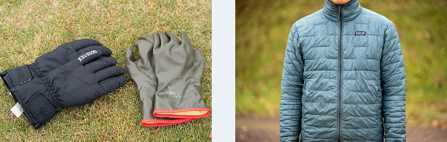 暖かい手袋・ダウンジャケット